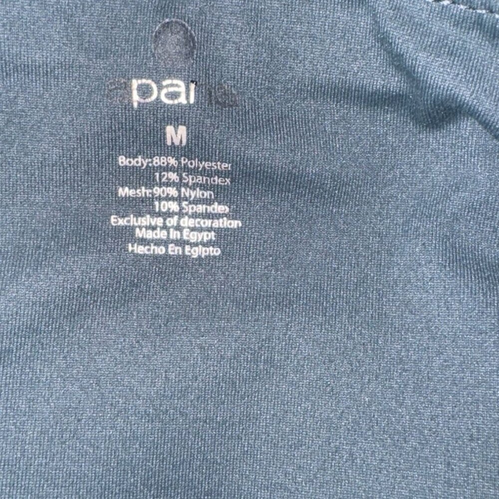 High Waisted Athletic Cropped Leggings W/ Side Pockets Slate Blue Pai Activewear - Picture 2 of 7